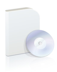 Boite de logiciel moderne vierge et son DVD