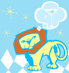 Obraz premium Lion and Martini