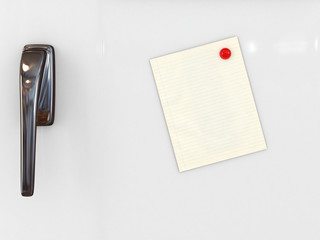 messeg paper on refrigerator