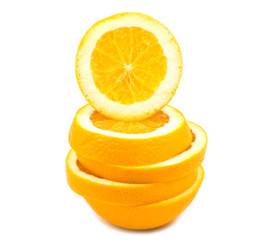 Naklejka na ściany i meble slice orange on white background