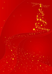 vector - red and gold abstract christmas background
