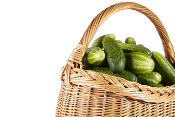 Cucumber on basket