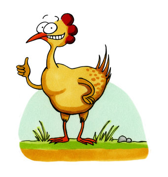 Comic Huhn lachend Cartoon