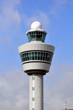 Air Traffic Control tower. Amsterdam Schiphol International.