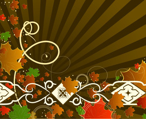 Autumn banner with maple leaves