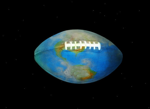 Football Earth in Space