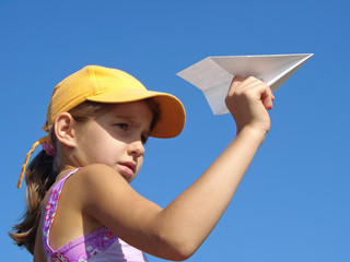 girl with paper plane