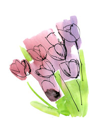 Floral painted background.