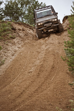 Off road truck in trial competition
