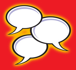 Halftone retro speech bubble in vector format