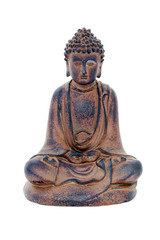 Statuette de Bouddha sur fond blanc