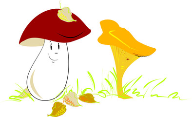 A porcino in love with a chanterelle