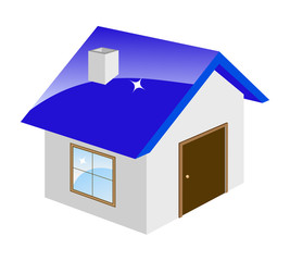 Little house isolated on a white. Vector illustration.