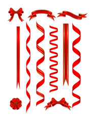 Red banners isolated on a white. vector illustration