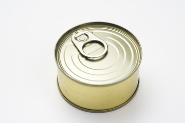 aluminum can, canned food isolated over white
