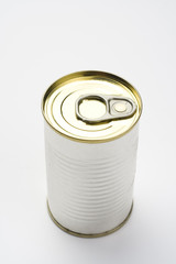 aluminum can, canned food isolated over white