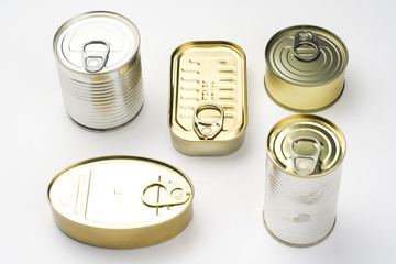 aluminum can, canned food isolated over white