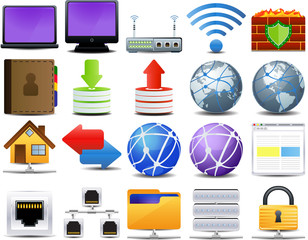 computer and network icon set