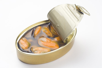 aluminum can, canned food isolated over white