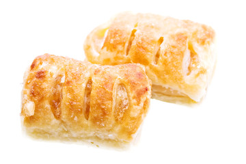 Apple strudel pastries on a White Background