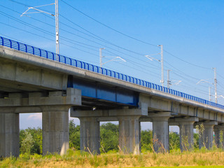 hight velocity railway across countryside