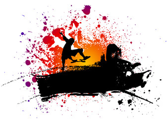 Abstract skateboard background © Ube