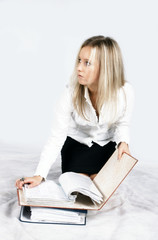 Obraz premium girl with folders