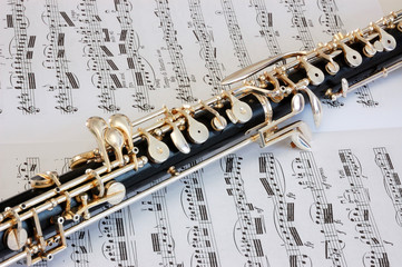 Oboe keys on music manuscript