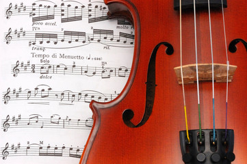 Violin on music manuscript