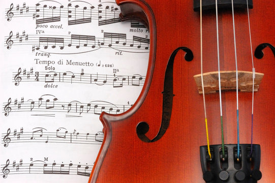 Violin on music manuscript