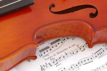 Violin on music manuscript