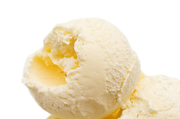vanilla ice cream on white background