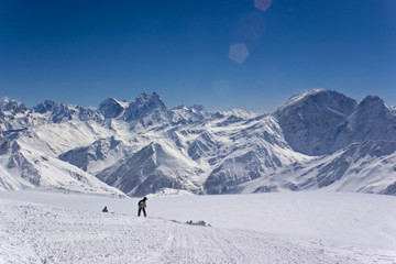 snowboarder in the mountains