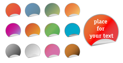 Set of blank stickers (editable)