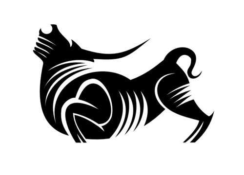Silhouette of bull as a mascot