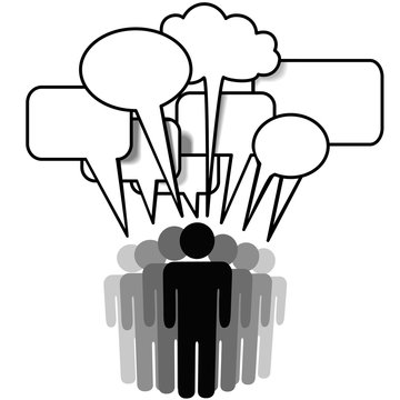 recommend clip art: Social Network Media people group speak speech bubbles