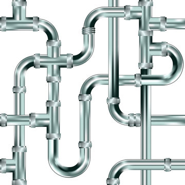 Seamless vector water pipe or plumbing background