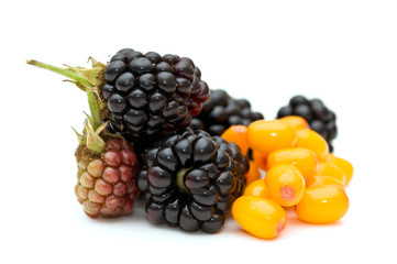 Blackberry and sea-buckthorn.