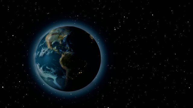 extremely realistic 3d Earth with city light, globe, world