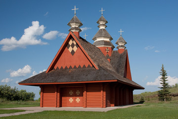 Fototapeta na wymiar Ukranian Log Church