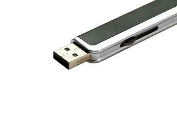 The usb-flash isolated on the white