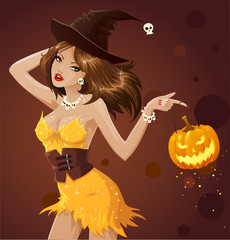 Sexy dancing witch