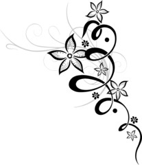 Blume, Ranke, filigran, floral mit Blüten