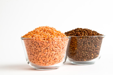 Rote Linsen und Linsen Champagne