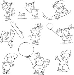 Vector set of funny kids