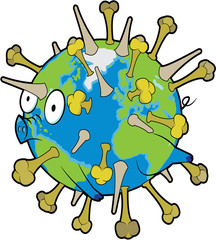 Fototapeta premium Pandemic h1n1 flu. Earth infection
