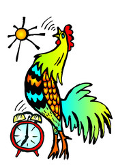 clock and cockerel