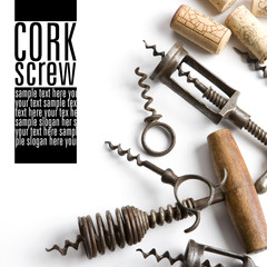 Corkscrew and some corks