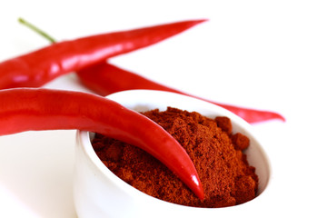 peperoni mit Paprikapulver,freigestellt