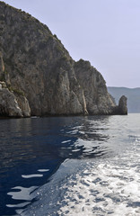 Characteristic cliff along Cilento seacoast, Italy